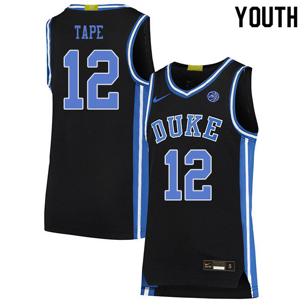 Youth #12 Patrick Tape Duke Blue Devils College Basketball Jerseys Sale-Black